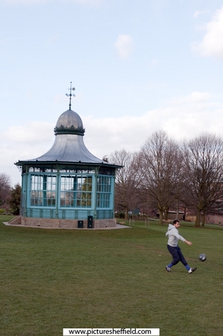 Bandstand, Weston Park with Indy Moore playing football 