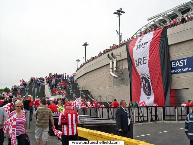 Sheffield United fans at Wembley Stadium for the Championship play-off final against Burnley