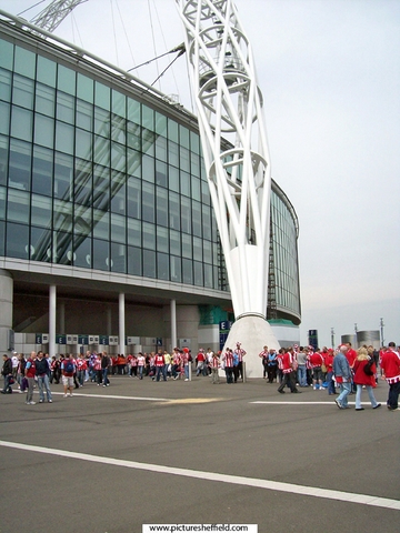 Sheffield United supporters outside Wembley before the Championship play-off against Burnley