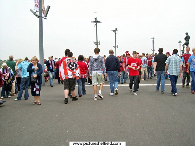 Sheffield United fans outside Wembley Stadium before the Championship play-off final against Burnley