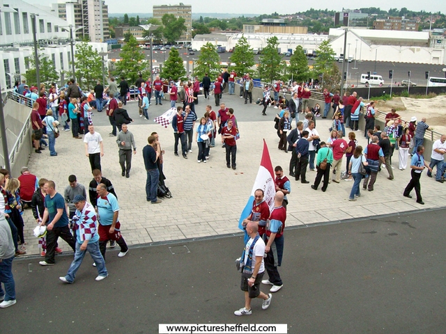 Burnley fans outside Wembley Stadium before the Championship play-off final against Sheffield United