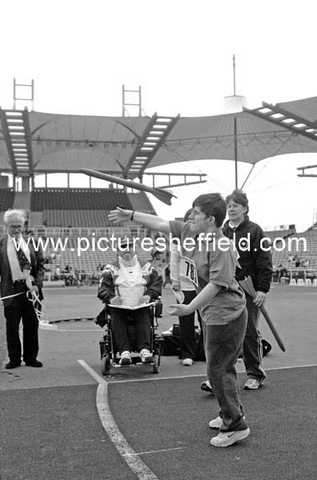 Competitors in the Javelin Disability Event, Festival of Athletics, Don Valley Stadium