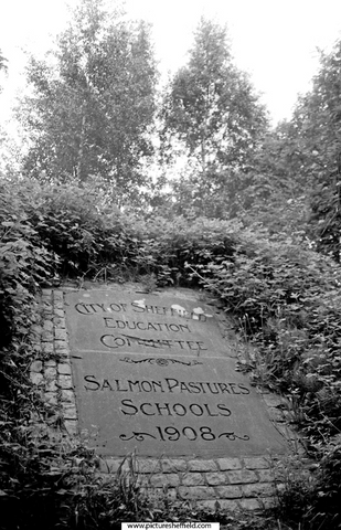 Stone Plaque Commemorating site of Salmon Pastures Schools (opened 1908 demolished 1997), Five Weirs Walk