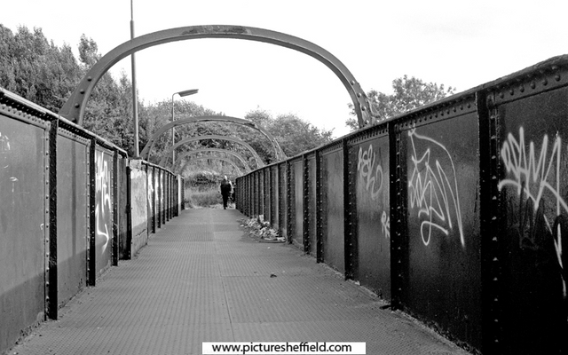 Footbridge connecting Station Lane and Holywell Road near near former Brightside Station looking towards Station Lane