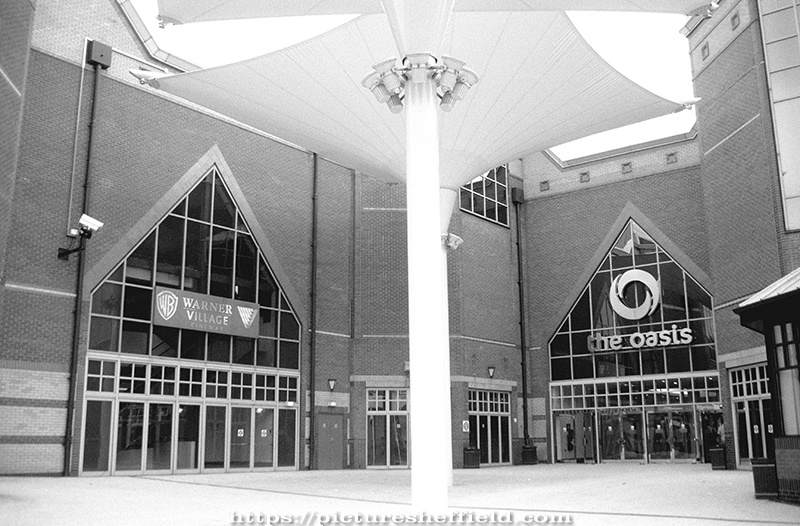 Warner Village Cinema and The Oasis Entrance, Meadowhall Shopping Centre looking across Hadfie