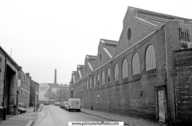 Miba Tyzack Ltd., (formerly W.A. Tyzack and Sons Co. Ltd.), Horsemans Works (right), Green Lane looking towards the Brooklyn Works