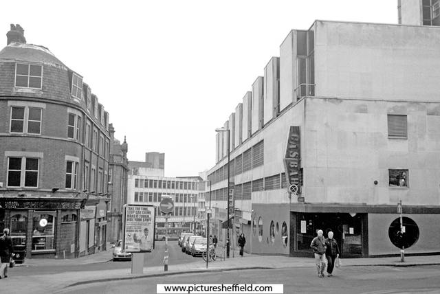Nos, 35; 37 etc (left), Cambridge Street looking towards Pinstone Street showing The Casbah Nightclub (right) No. 1 Wellington Street
