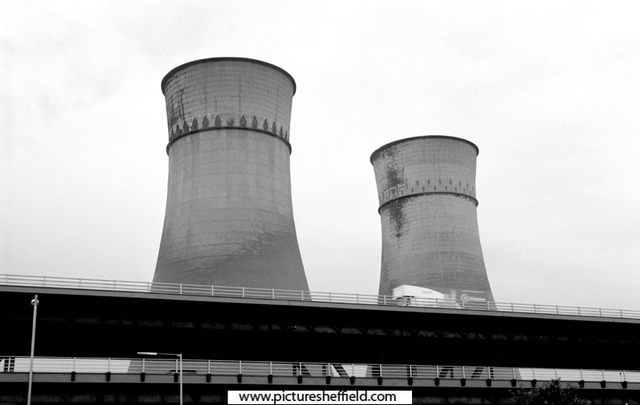 Cooling Towers and Tinsley Viaduct from Meadowhall Shopping Centre Coach Park