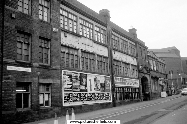 Former premises of Robert Sorby and Son Ltd., edge tool manufacturer, No. 44 Wellington Street, (his trade mark was a kangaroo so was referred to as the Kangaroo Works) with the Fire Station, Wellington Street in the background
