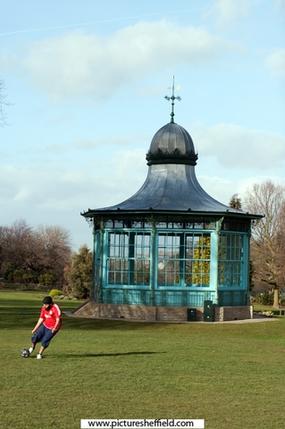 Bandstand, Weston Park with Kuljit Singh playing football