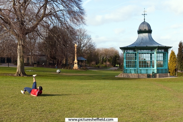 Bandstand, Weston Park with Kuljit Singh playing football