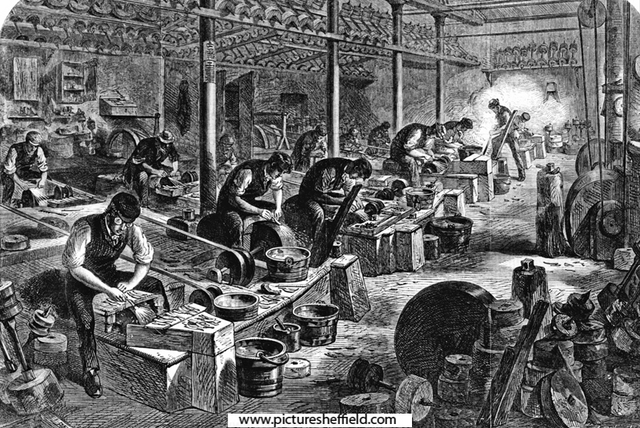 Cutlery Manufacture, razor grinding, 1866