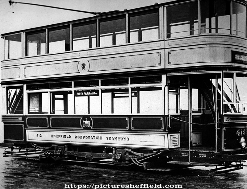 Electric Tramcar No. 413, on Firth Park via Pitsmoor Route