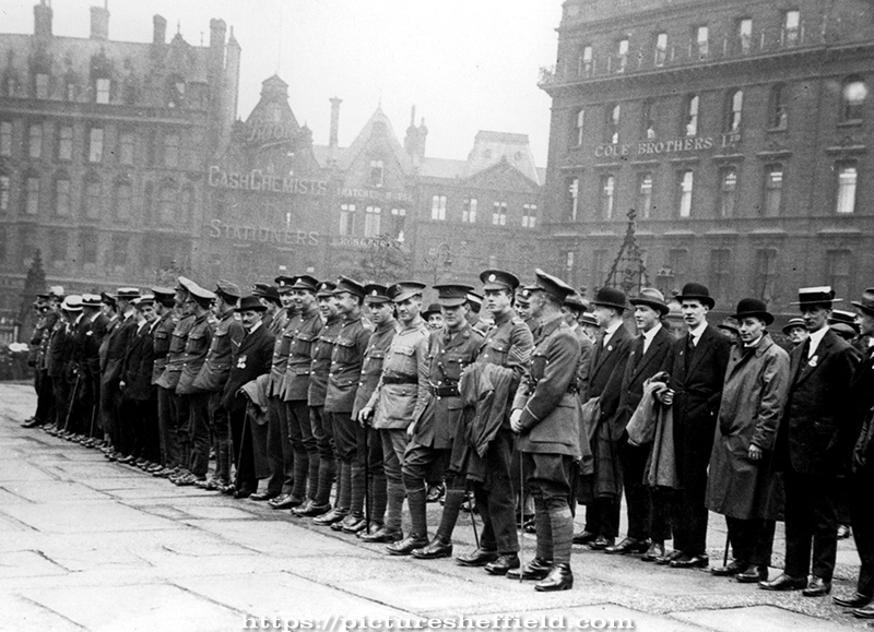 Recruits outside Cole Brothers, Church Street