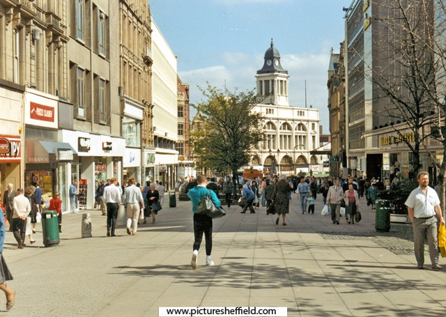 Fargate looking towards High Street and Kemsley House 	