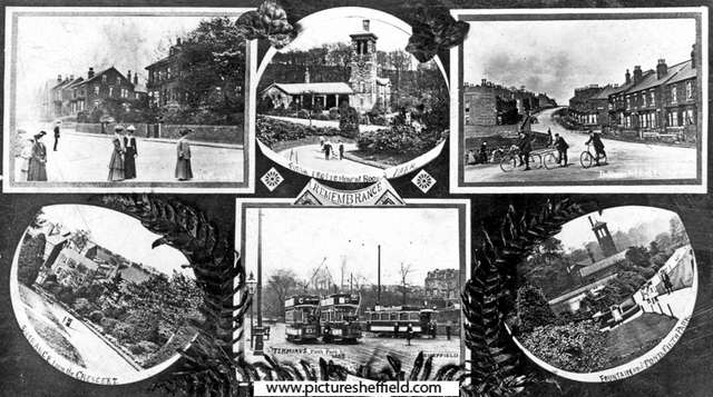 Christmas Greetings Postcard with views of Firth Park
