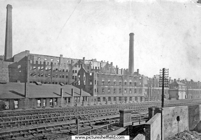 C. T. Skelton, Sheaf Bank Works, edge tool manufacturers, Heeley (after the fire which destroyed it, April 1921)