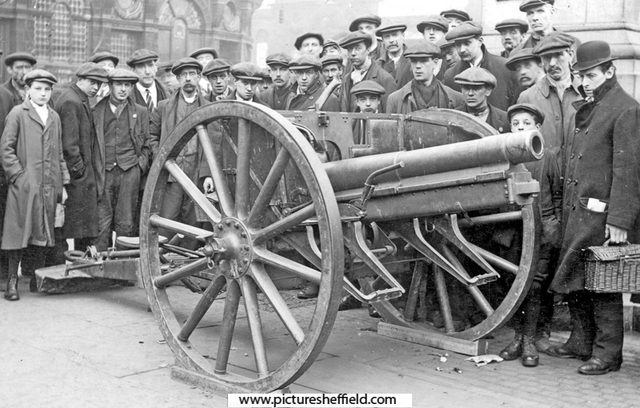 Heavy artillery on show, World War I