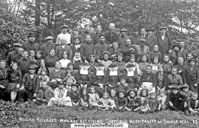 Belgian refugees at Shirle Hill, Nether Edge, World War I