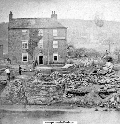 Sheffield Flood, Farfield Inn (later the Muff Inn), Hillfoot Bridge, Neepsend