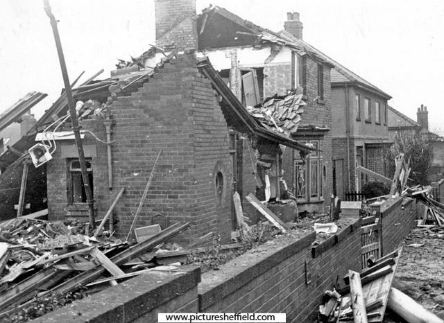 Archibald Road, Nether Edge, houses damaged in air raid