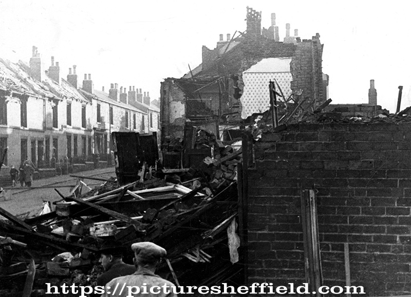 Dwelling Houses, Burgoyne Road / Bloor Street, air raid damage