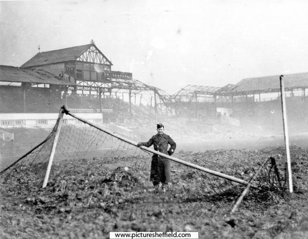 Sheffield United ground, Bramall Lane, air raid damage