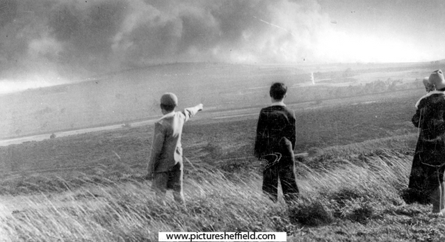 Daylight bombing on Baslow Moors at beginning of World War Two