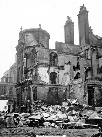 Royal Insurance Buildings, Church Street, showing air raid damage.