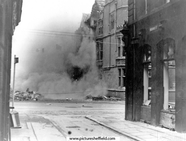 Demolition of wrecked buildings on Vicar Lane