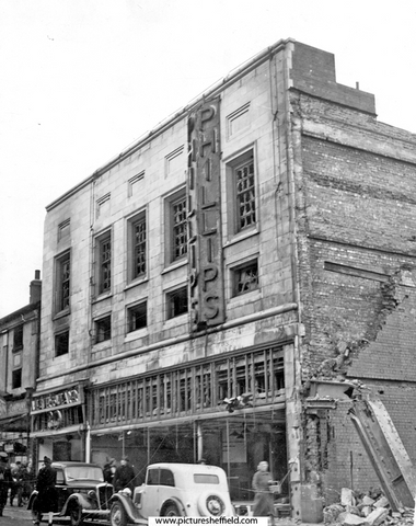 Phillips Furnishing Store, Nos. 37 - 41 The Moor, after air raids
