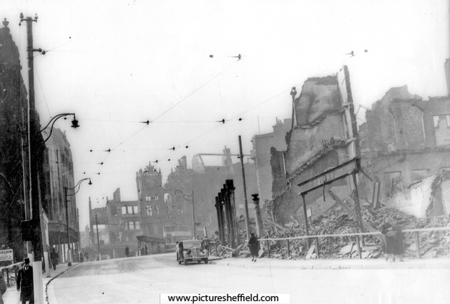 Angel Street looking towards High Street after clearing of roads