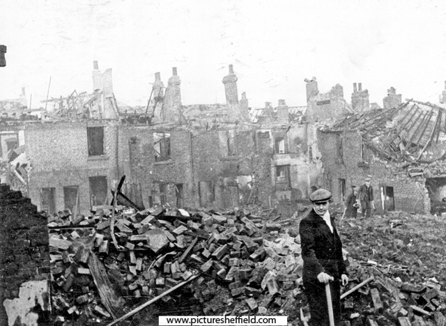 Whixley Road, Darnall, air raid damage