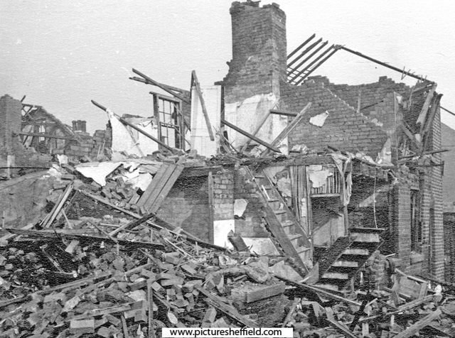 Whixley Road, Darnall, air raid damage