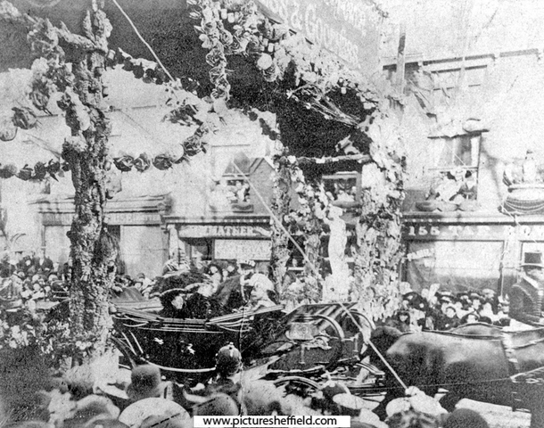 Queen Victoria's visit. South Street, Moor, en route to the Town Hall