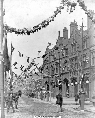 Corn Exchange, Broad Street, decorated for the visit of Queen Victoria