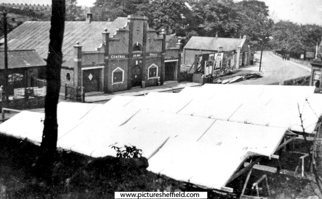 Beighton Market, with cinema house in the background