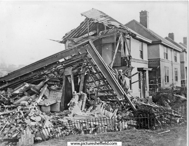 House destroyed in air raid, Bocking Lane
