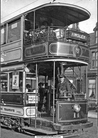 Double Deck Tram No. 11 on Tinsley Route, top was covered in 1913