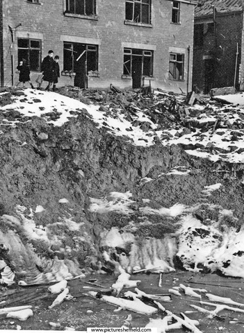 Bomb Crater in Huntingdon Crescent, Sheffield 11