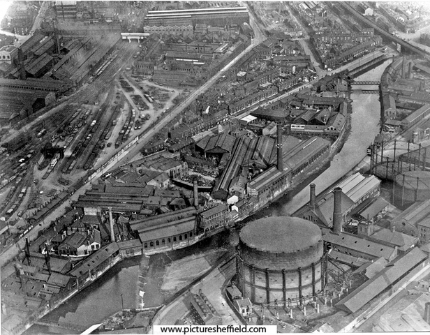 Aerial view of Thomas W. Ward's, Albion Works, Savile Street.