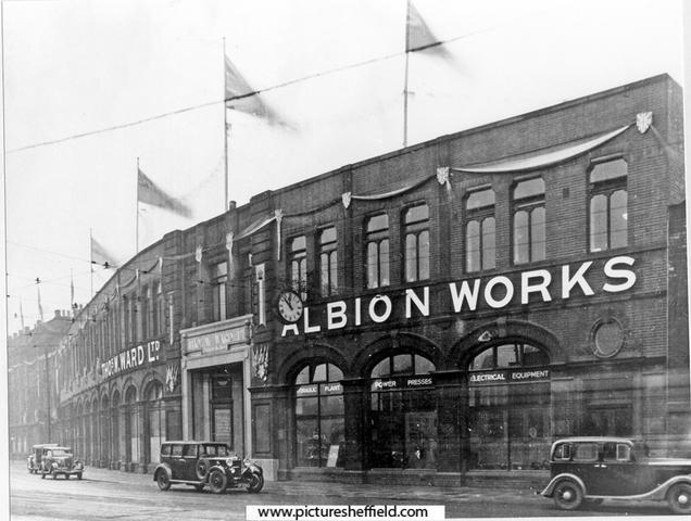 Coronation Decorations at T.W. Ward, Albion Works offices, Savile Street.