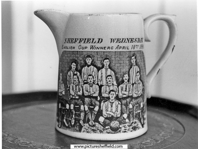 Commemorative jug. Sheffield Wednesday Winners of the English Cup 1896