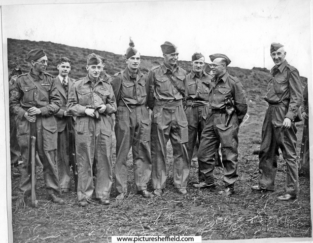 69 West Riding Home Guard on their first outside exercise at Hathersage.