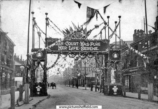 South Street, Moor, decorated for Queen Victoria's visit