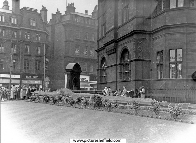 Filling sandbags outside the Town Hall during World War II