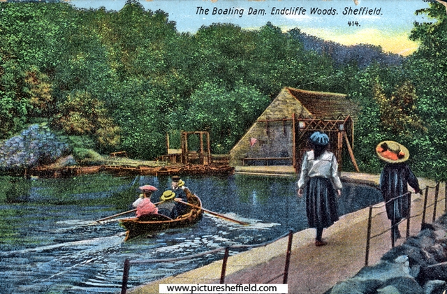 Endcliffe Park Boating Lake, previously the dam belonging to the Holme (second Endcliffe) Wheel