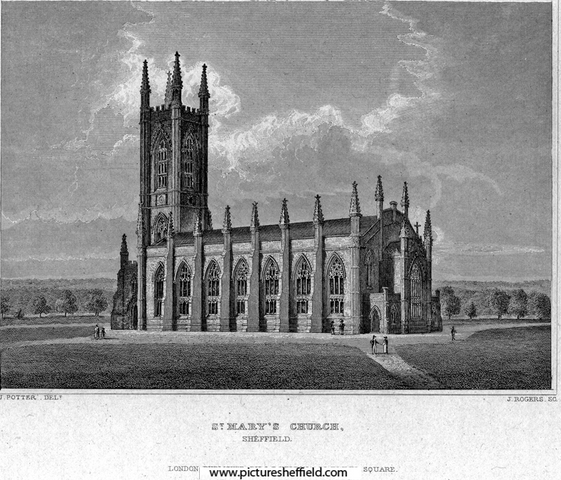 St. Mary's Church, Bramall Lane. Consecrated 21st June, 1830, costing �12,649, on a site given by Henry, 13th Duke of Norfolk