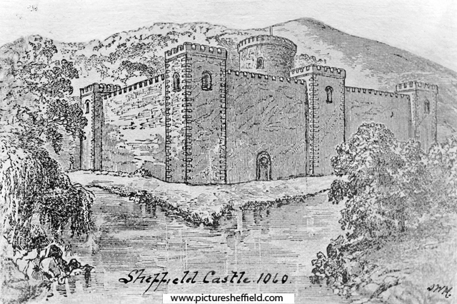 Artist's impression of Sheffield Castle around 1060