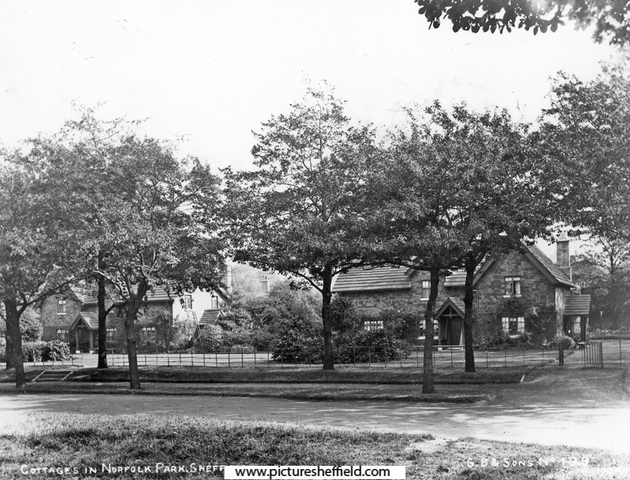 Arbourthorne Cottages, off Arbourthorne Road, southern end of Norfolk Park, opposite pavilion. There were two houses, each divided into three dwellings